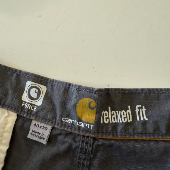 Charhartt Force Charcoal Gray Relaxed Fit Ripstop Cargo Pants Mens 40 x 30 - Picture 4 of 10